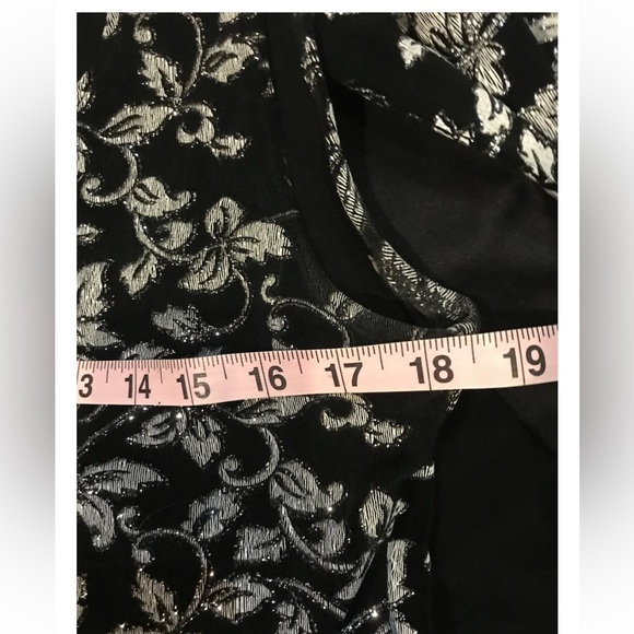 Xscape mother of bride black JACKET SET Joanna Chen Silver glitter stretchy MED - Picture 10 of 11